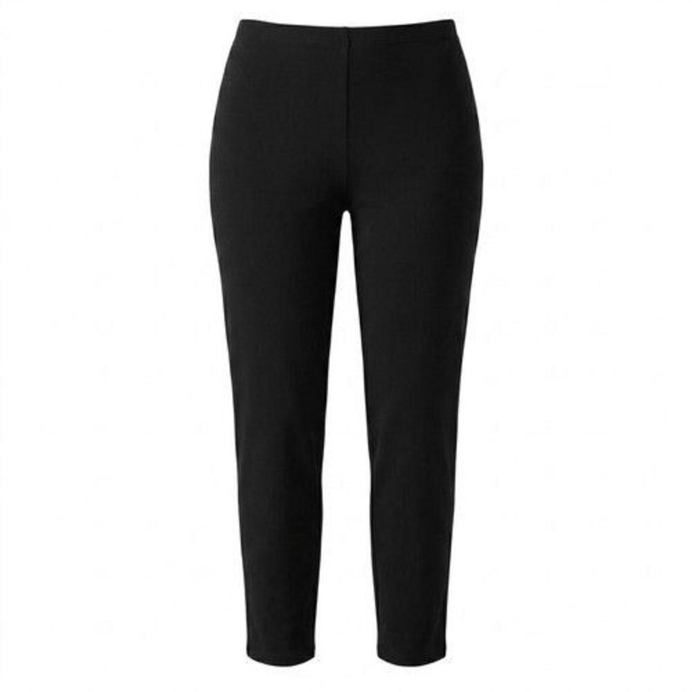 NEW Eileen Fisher Womens XL Black Stretch Jersey Knit Cropped Leggings Pants